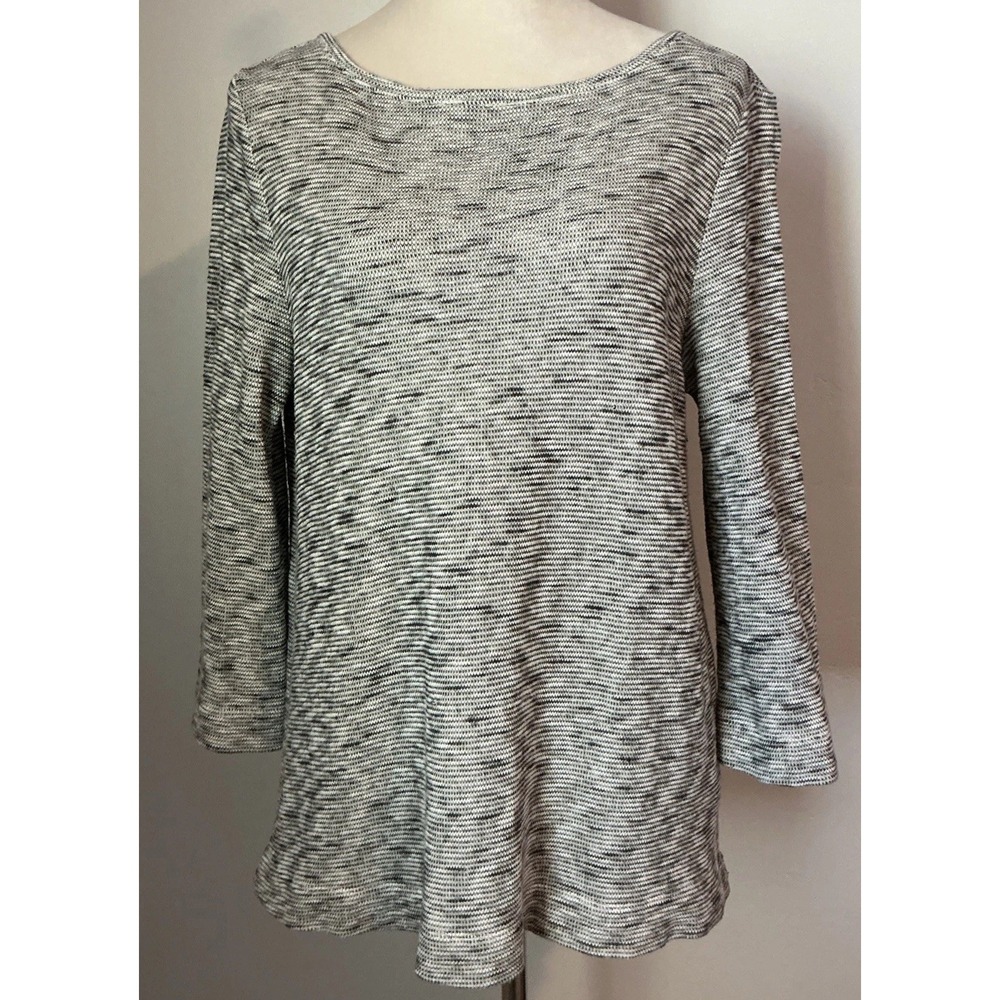 J Jill PureJill‎ Cotton Knit Tunic Sweater Boxy Heathered Gray Sz M